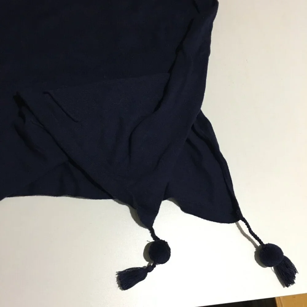 Lilly Pulitzer Elba Coolmax oversized Sweater Pancho in True Navy Size XL - Picture 4 of 12